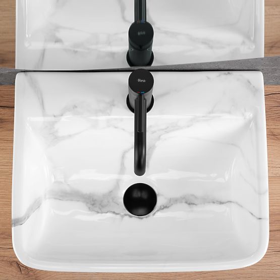 Lavabo da parete su piano Rea Altea Cloudy