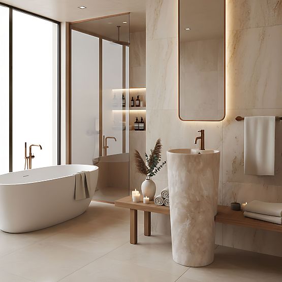 Lavabo in Ceramica Autoportante Blanka Savana Matt