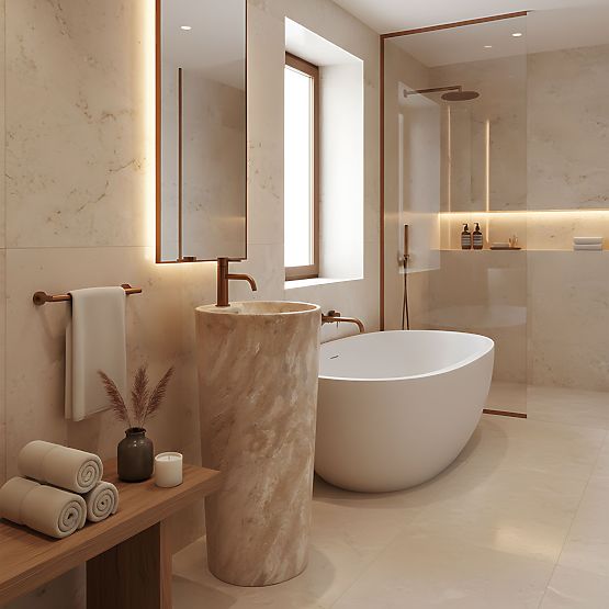 Lavabo in Ceramica Autoportante Blanka Savana Matt