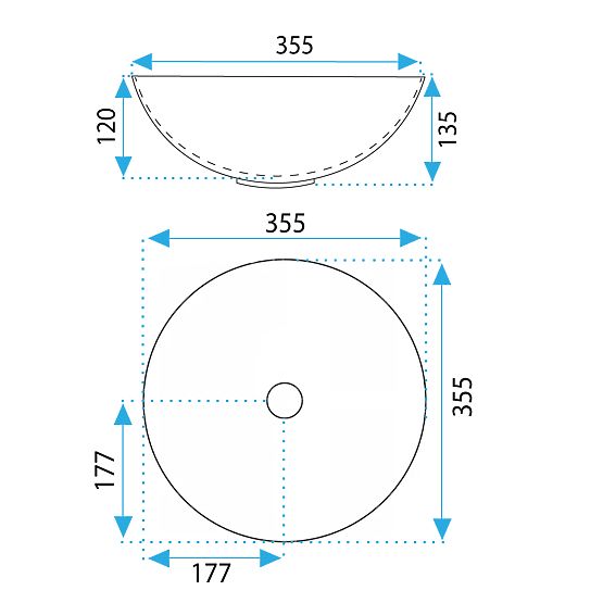 Lavabo in ceramica da appoggio Stella bianco con bordo dorato