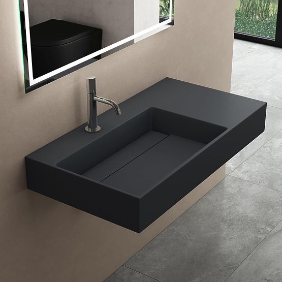 Lavabo in conglomerato Archi 75 CM Grigio opaco