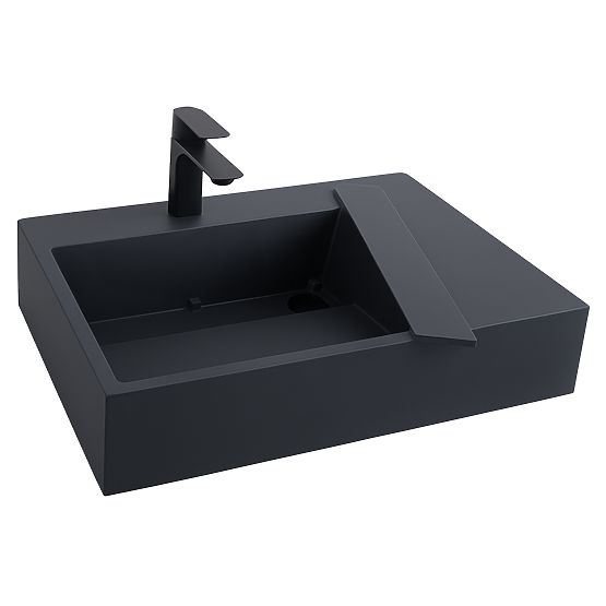 Lavabo in conglomerato Archi 75 CM Grigio opaco