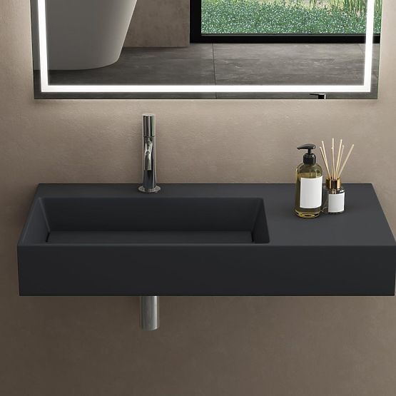 Lavabo in conglomerato Archi 90 CM Grigio opaco
