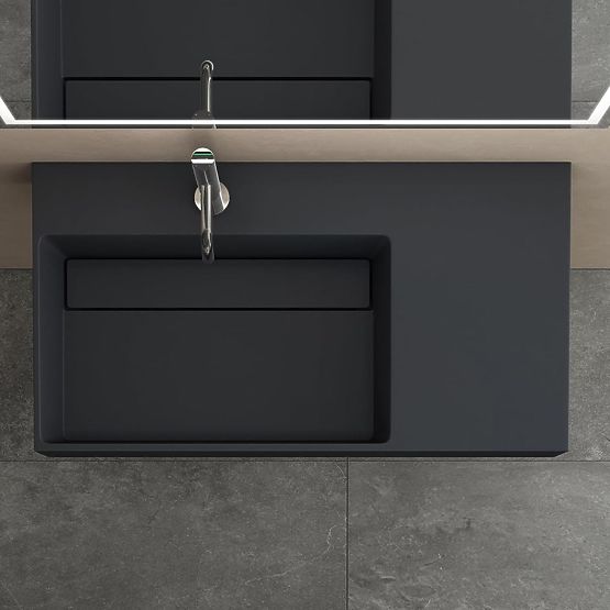 Lavabo in conglomerato Archi 90 CM Grigio opaco
