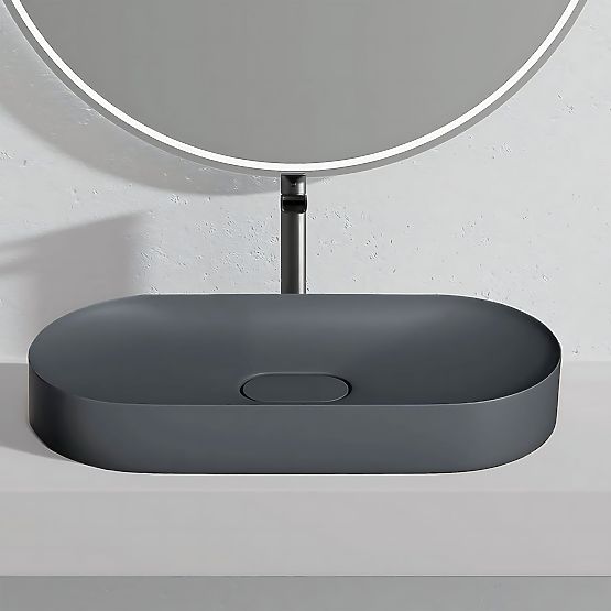 Lavabo in conglomerato IRIS 71 CM grigio opaco
