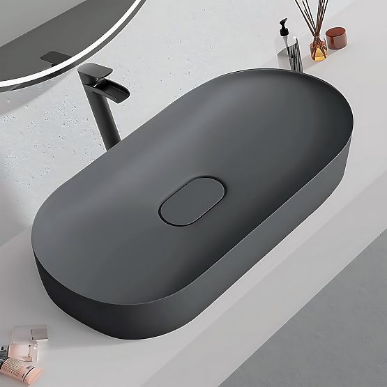 Lavabo in conglomerato IRIS 71 CM grigio opaco