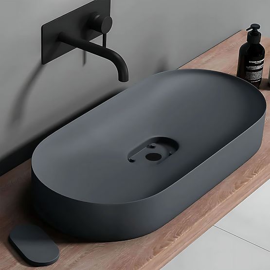 Lavabo in conglomerato IRIS 71 CM grigio opaco