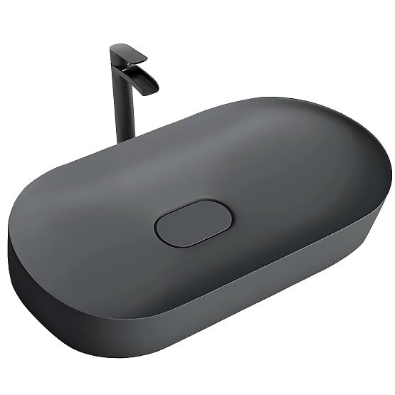 Lavabo in conglomerato IRIS 71 CM grigio opaco