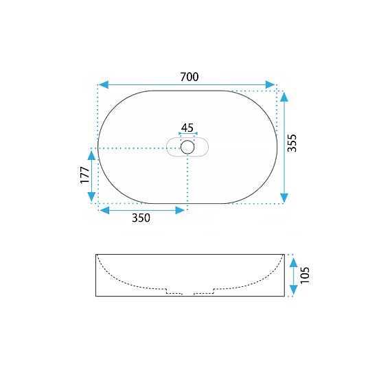 Lavabo in conglomerato IRIS 71 CM grigio opaco