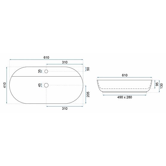Lavabo REA Aura 61 Beige Lucido