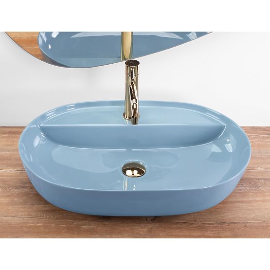 Lavabo REA Aura 61 L.Blue Shiny