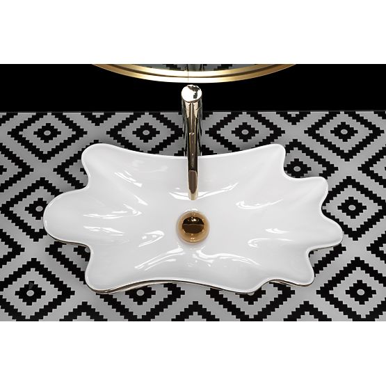 Lavabo REA Sea Infinity Oro/Bianco + Tappo