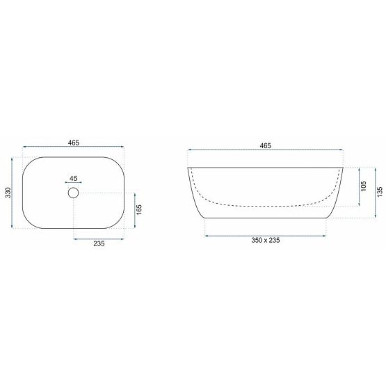 Lavabo senza tempo Rea Belinda White GOLD BRUSH