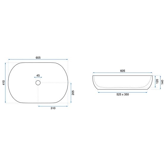 Lavabo senza tempo Rea CLEO 61 Black edge