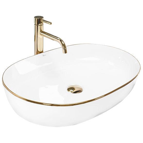 Lavabo senza tempo Rea CLEO 61 Gold Edge