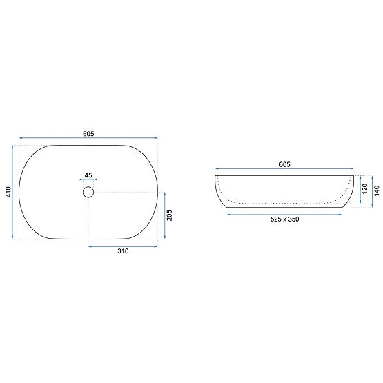 Lavabo senza tempo Rea CLEO 61 Gold Edge