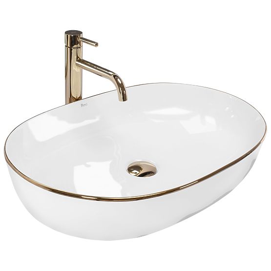 Lavabo senza tempo Rea CLEO 61 Gold Edge