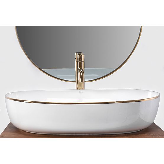 Lavabo senza tempo Rea CLEO 61 Gold Edge