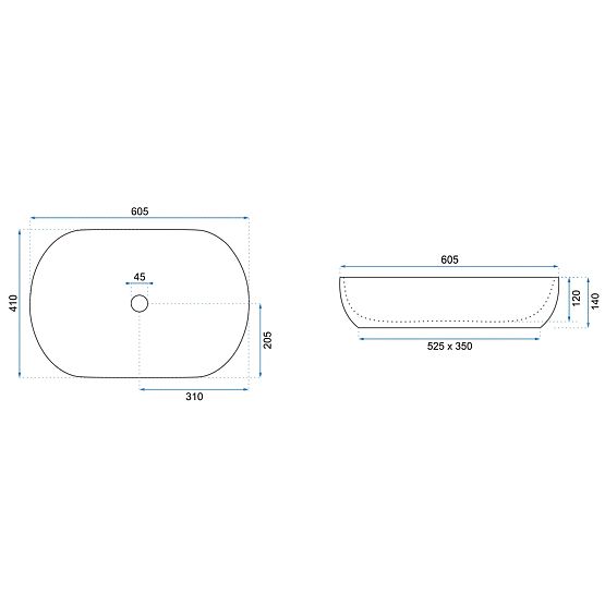 Lavabo senza tempo Rea CLEO 61 Gold Edge