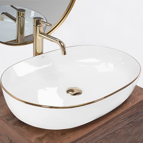 Lavabo senza tempo Rea CLEO 61 Gold Edge