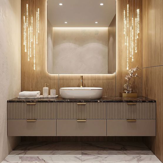 Lavabo senza tempo Rea CLEO 61 Gold Edge