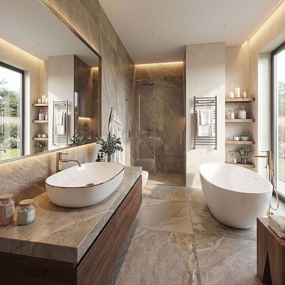 Lavabo senza tempo Rea CLEO 61 Gold Edge
