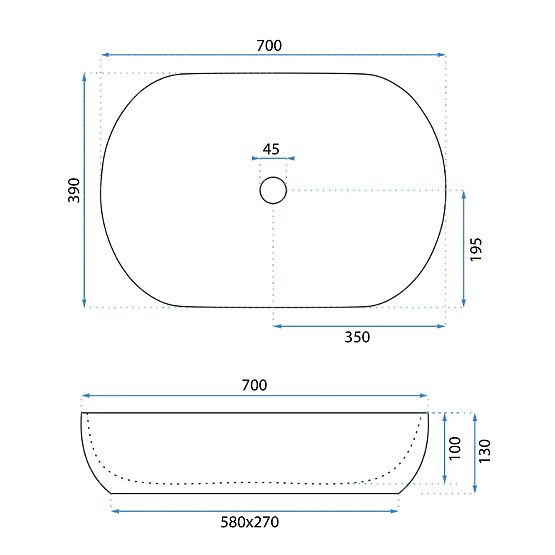 Lavabo senza tempo Rea Cleo 71 Bianco