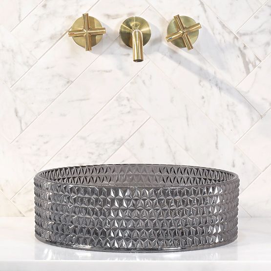 Lavabo senza tempo Rea Cristal 35 Nero