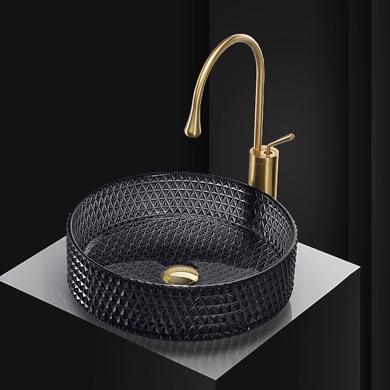 Lavabo senza tempo Rea Cristal 35 Nero