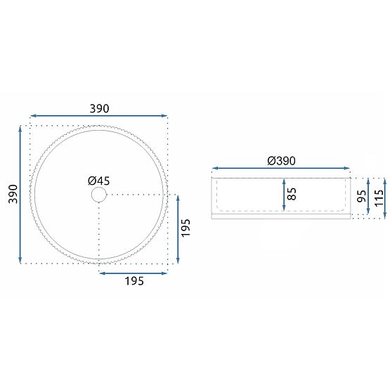 Lavabo senza tempo Rea Cristal Grey 39