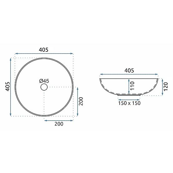Lavabo senza tempo Rea Fibo nero opaco