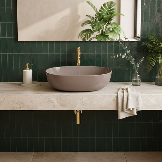 Lavabo senza tempo Rea Lisa Beige Shiny