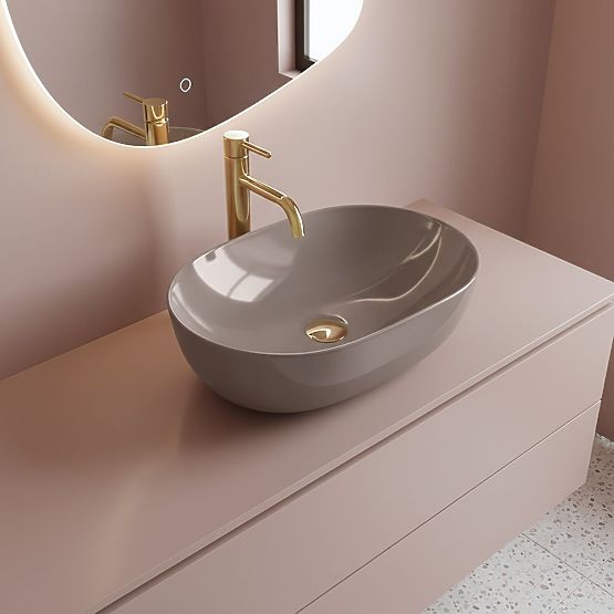 Lavabo senza tempo Rea Lisa Beige Shiny
