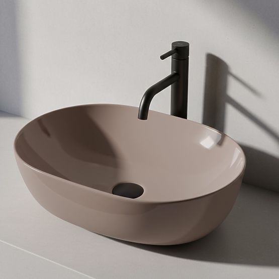 Lavabo senza tempo Rea Lisa Beige Shiny