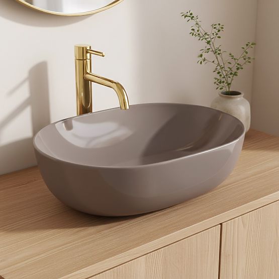 Lavabo senza tempo Rea Lisa Beige Shiny