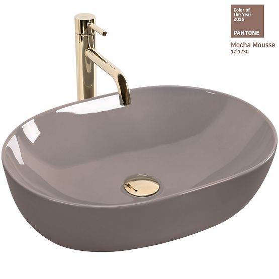 Lavabo senza tempo Rea Lisa Beige Shiny