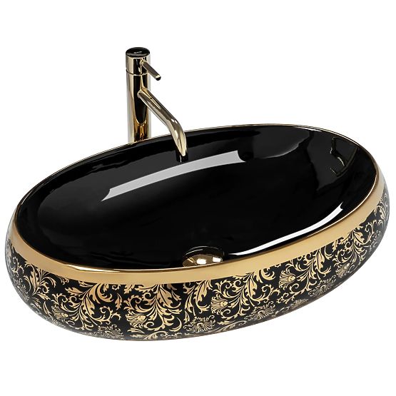 Lavabo senza tempo Rea Meryl Nero / Oro