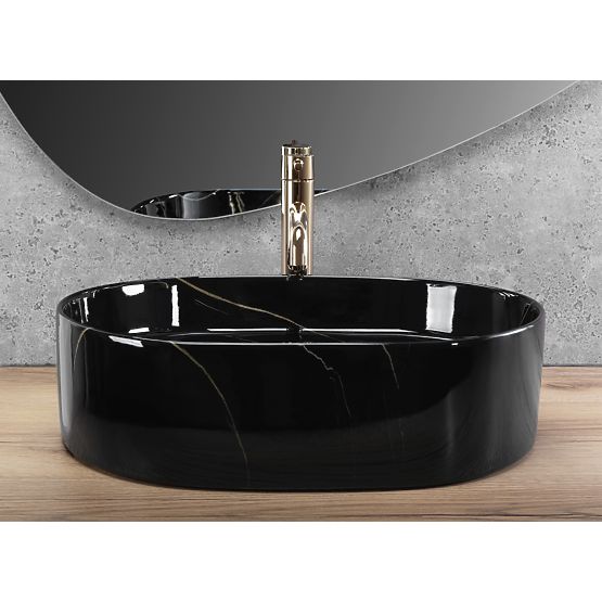 Lavabo senza tempo Rea Nadia 50 Black Stone