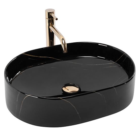 Lavabo senza tempo Rea Nadia 50 Black Stone