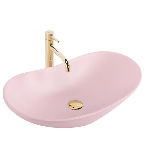 Lavabo senza tempo Rea Royal Powder Pink Matt