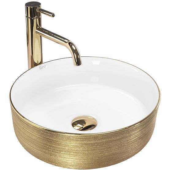 Lavabo senza tempo Rea Sami Brush Gold
