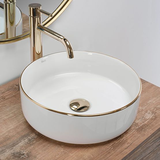 Lavabo senza tempo Rea Sami Gold Edge