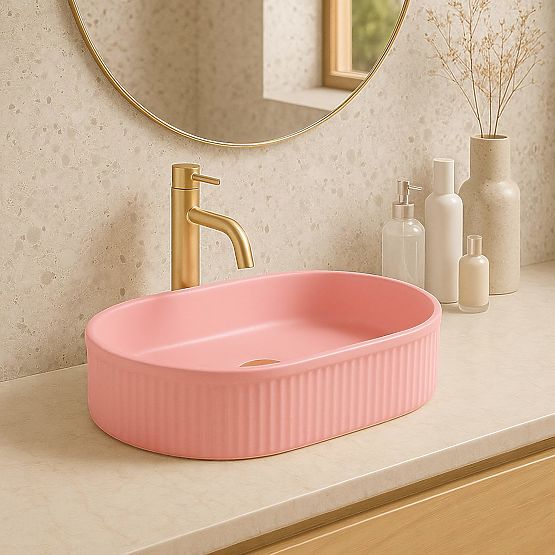 Lavabo senza tempo Rea Vanda Bubble Gum Matt