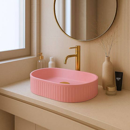 Lavabo senza tempo Rea Vanda Bubble Gum Matt