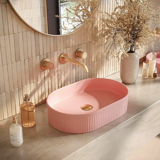 Lavabo senza tempo Rea Vanda Bubble Gum Matt