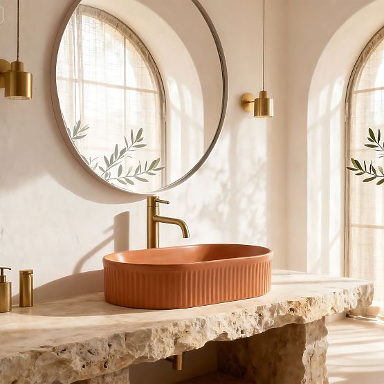 Lavabo senza tempo Rea Vanda Cinnamon Matt