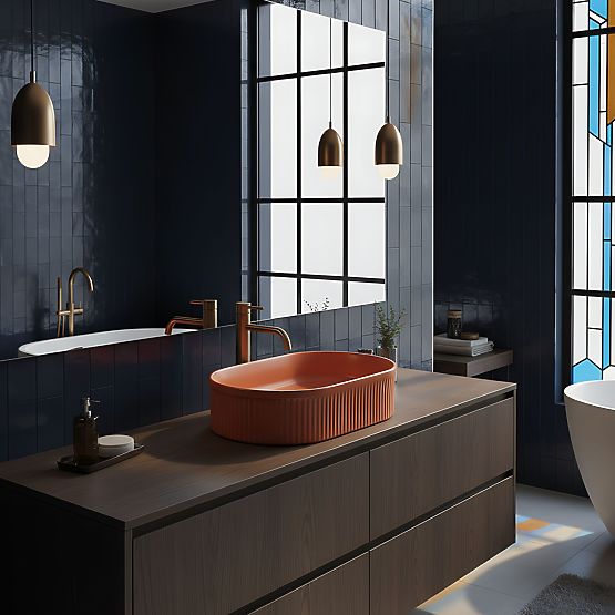 Lavabo senza tempo Rea Vanda Cinnamon Matt