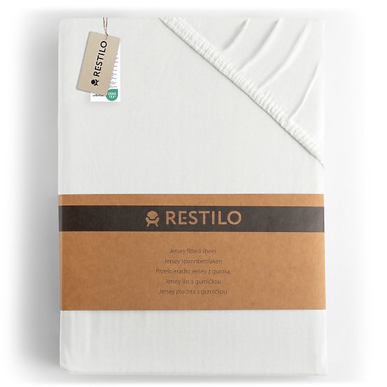 Lenzuolo AMBER colore bianco stile classico materiale jersey 220-240x220 DecoKing