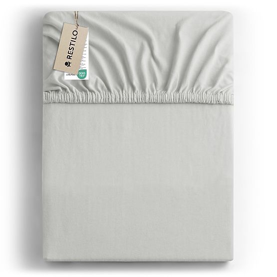 Lenzuolo AMBER colore bianco stile classico materiale jersey 80-90x200 DecoKing