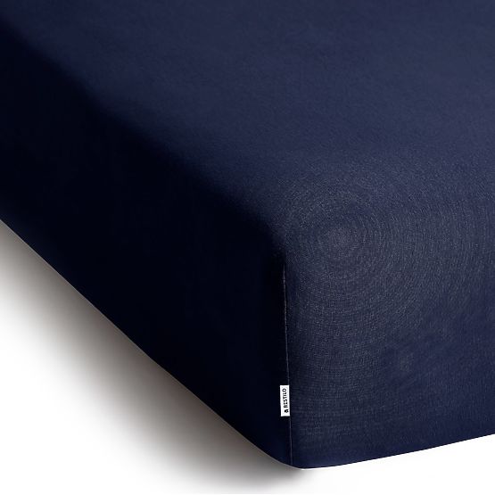 Lenzuolo AMBER colore blu navy stile classico materiale jersey 80-90x200 DecoKing